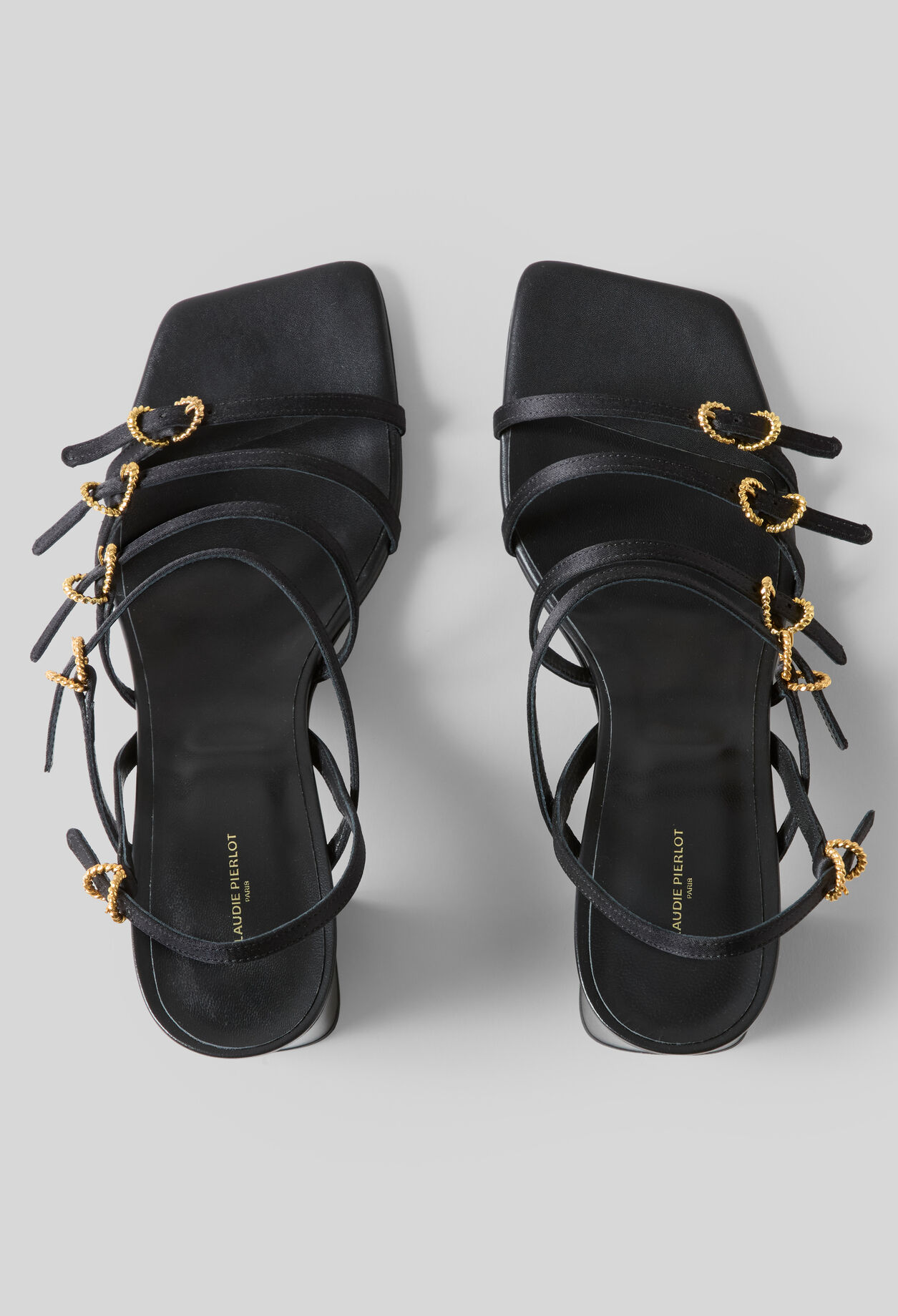 Satin heeled sandals