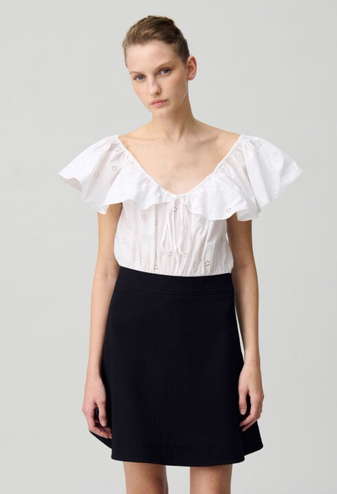 Short Dress in Mixed Fabrics