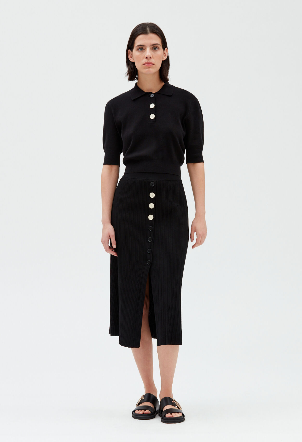 Knit polo shirt