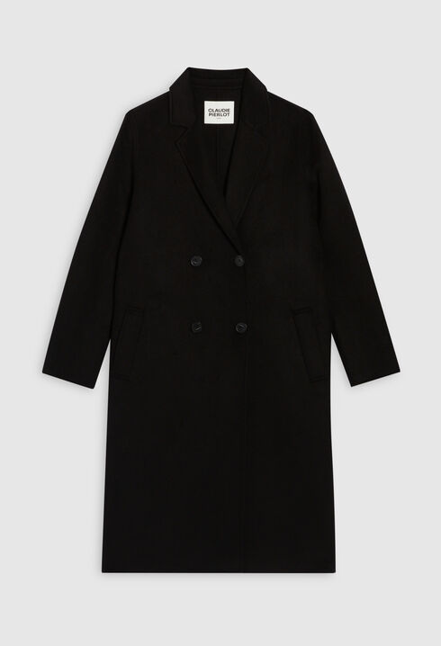 Black straight mid-length coat 