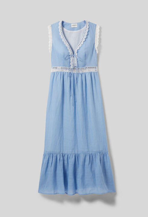 Striped Lace Maxi Dress