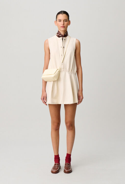 Flared light denim dress