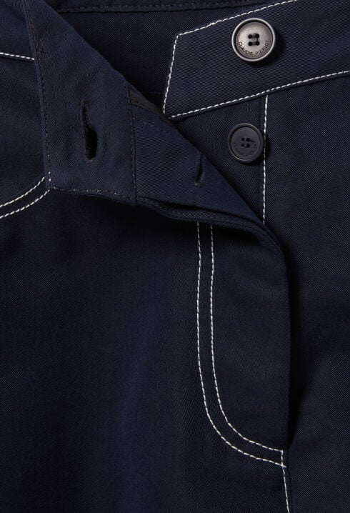 Wide-leg trousers with hems