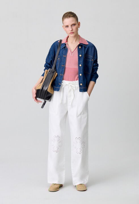 Embroidered baggy jeans