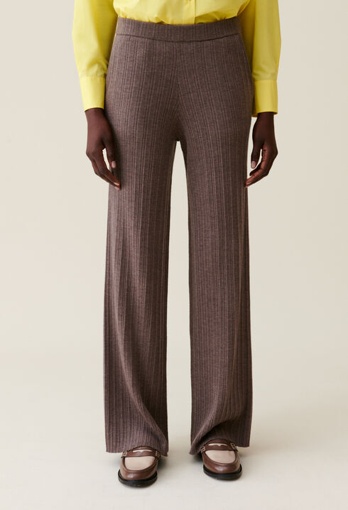 Flared Knit Trousers