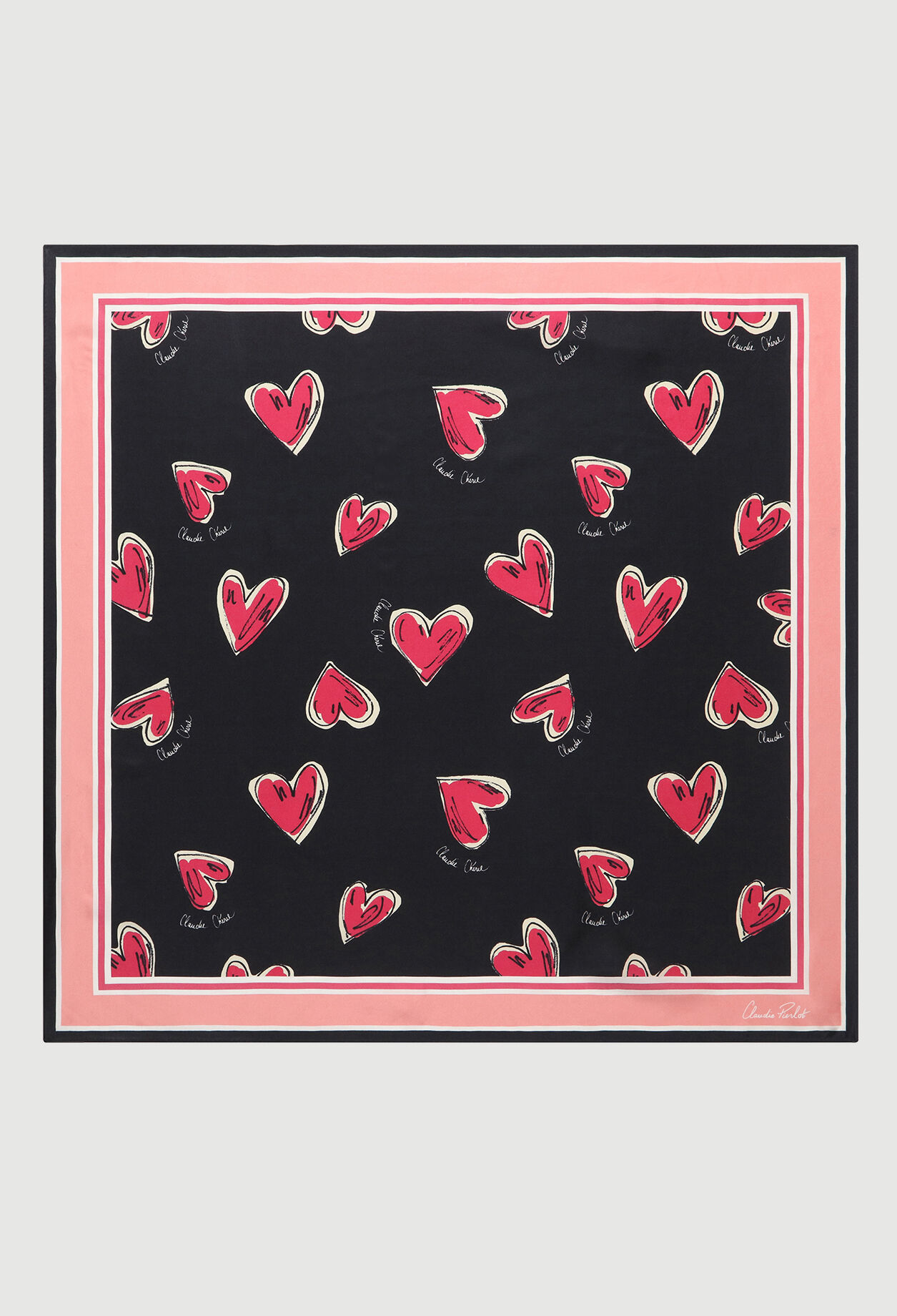 Foulard with heart print