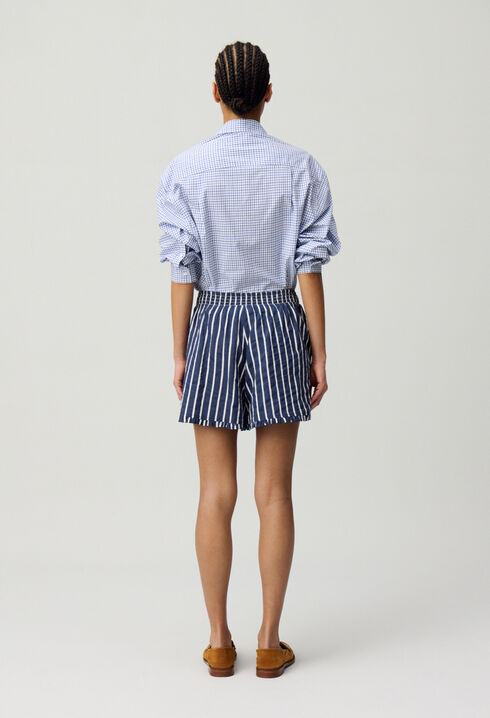 Striped ruffled shorts