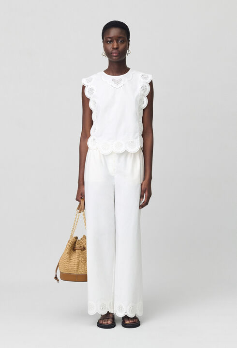 Sleeveless Embroidered Blouse