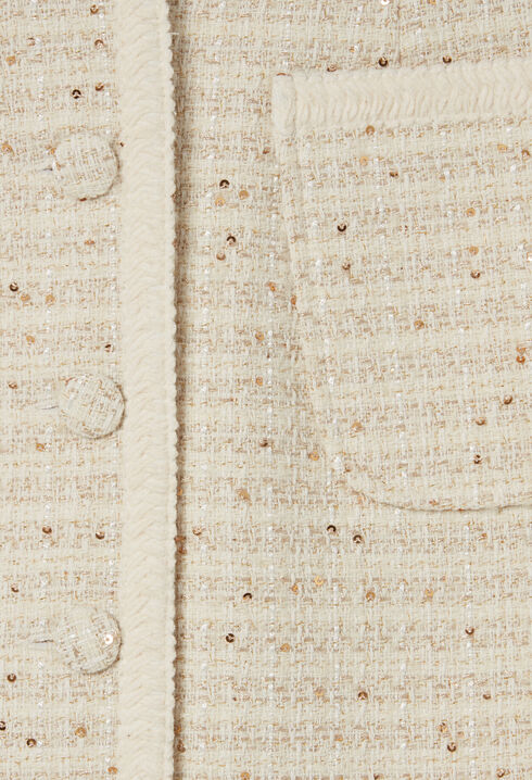 Buttoned tweed mini skirt