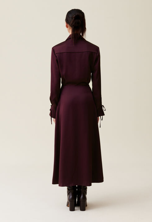 Burgundy crossover maxi dress