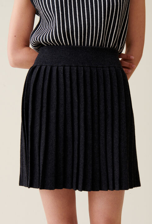 Grey marl knit mini skirt