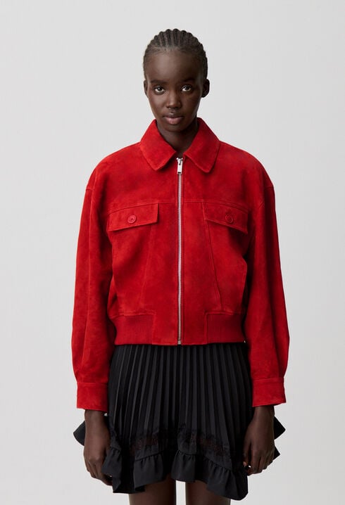 Red suede jacket