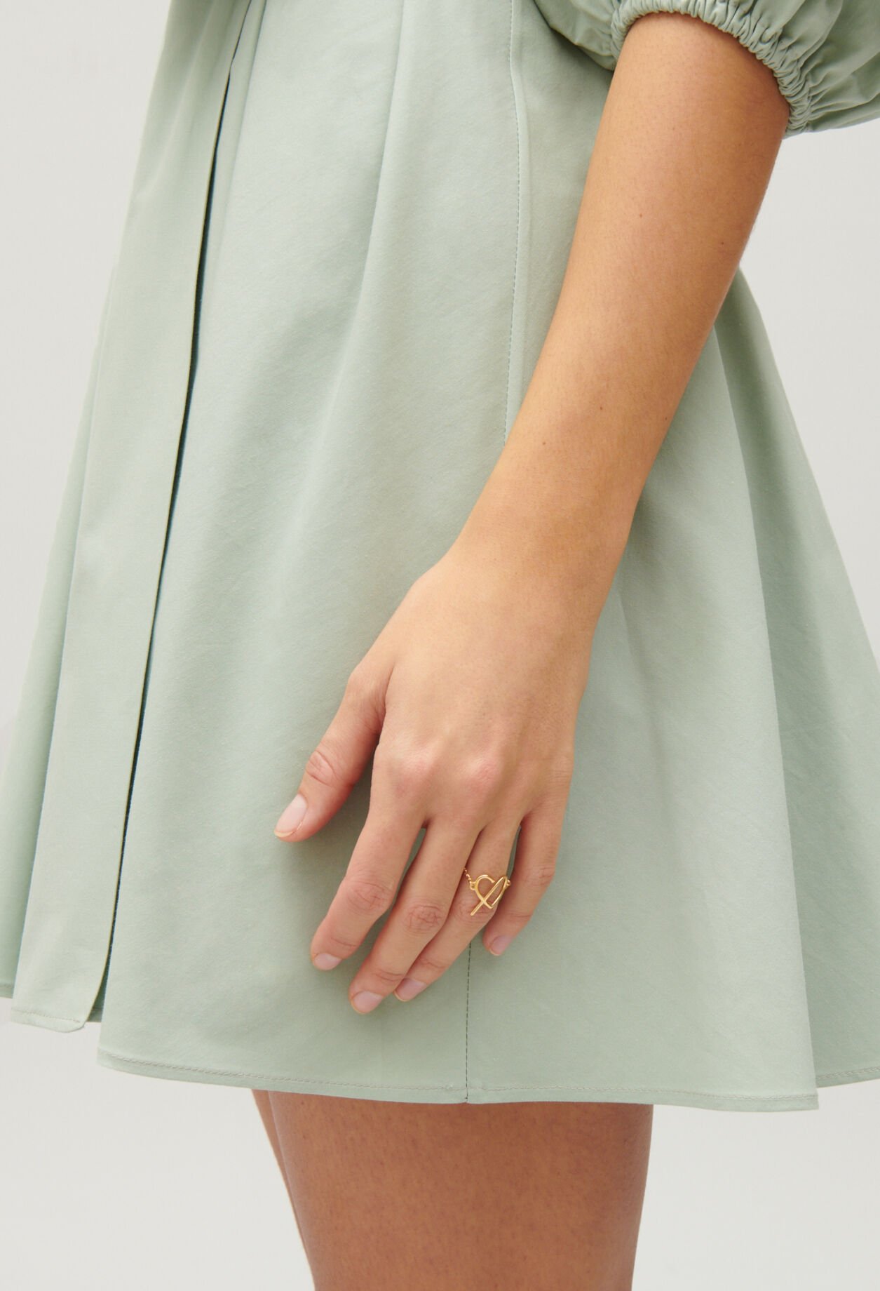 Golden CP heart chain ring