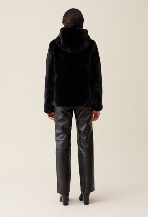 Hooded Faux Fur Jacket