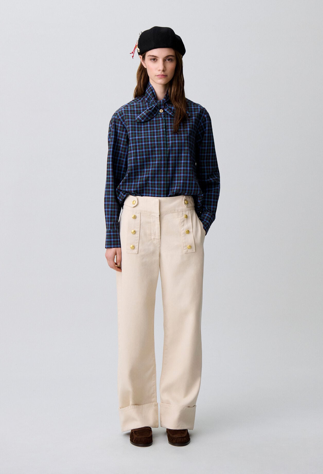 Light denim wide-leg jeans