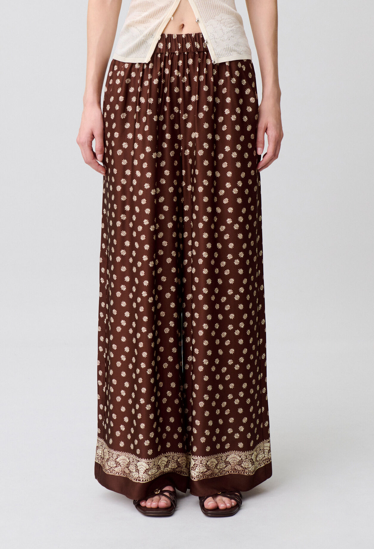 Printed flowy trousers
