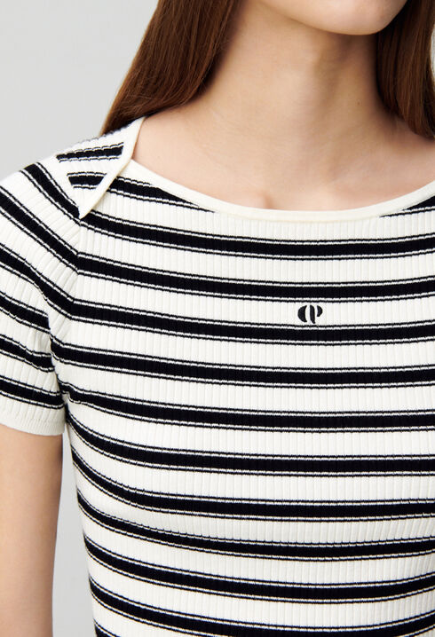 Fine-Knit Breton Stripe Top