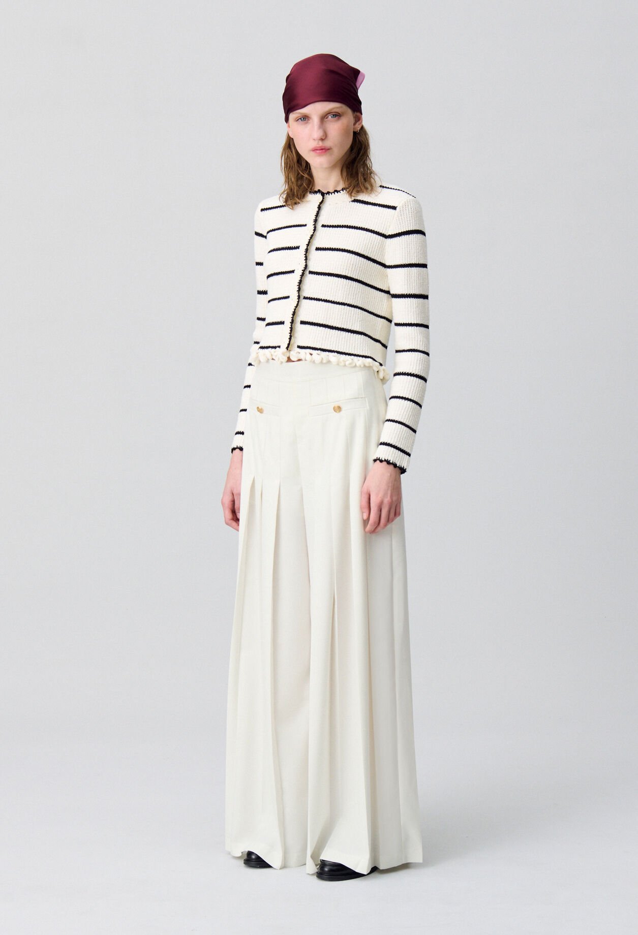 Pleated Wide-Leg Trousers