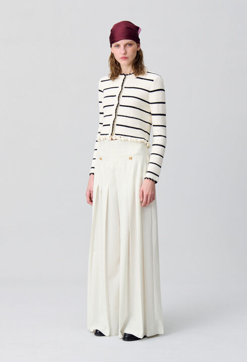Pleated Wide-Leg Trousers