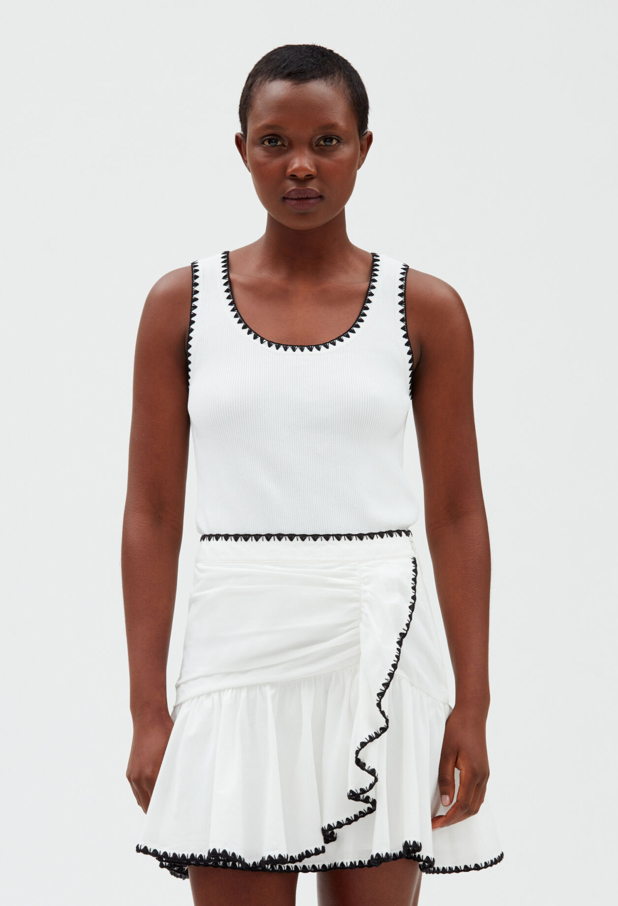 Ecru ribbed vest