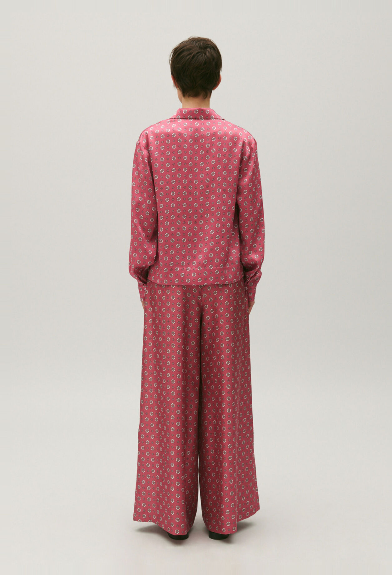 Printed satin shirt