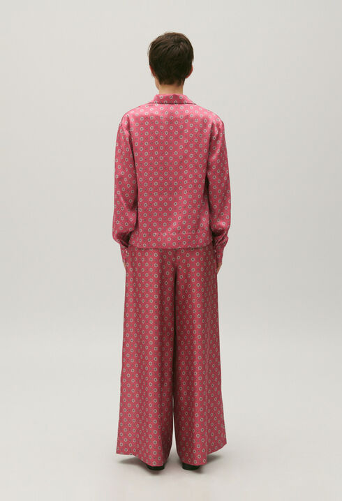 Printed satin shirt