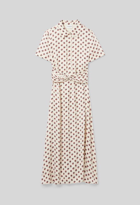 Floral print satin dress