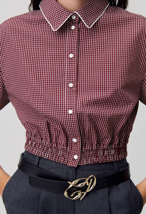 Short checked shirt