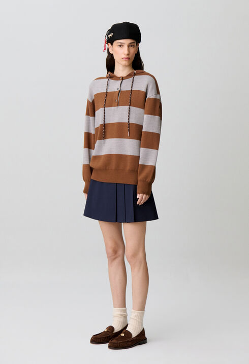 Oversized striped knit jumper