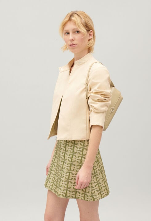 Pale beige biker jacket