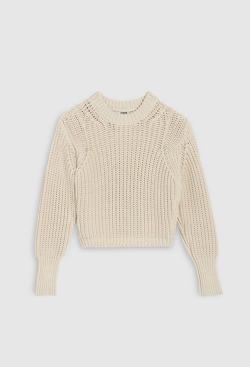 Chunky beige knit jumper