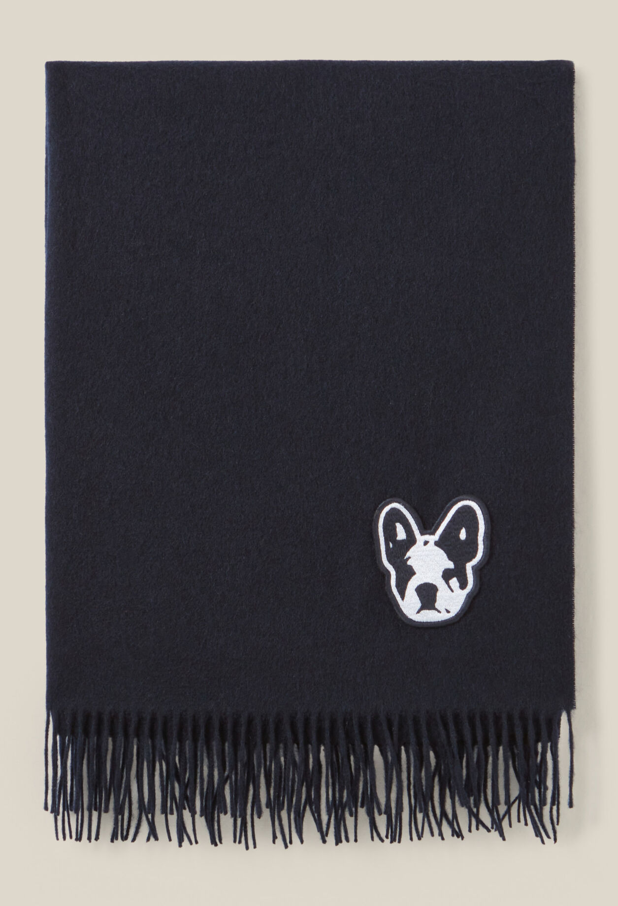 Jean Toto wool scarf with fringes