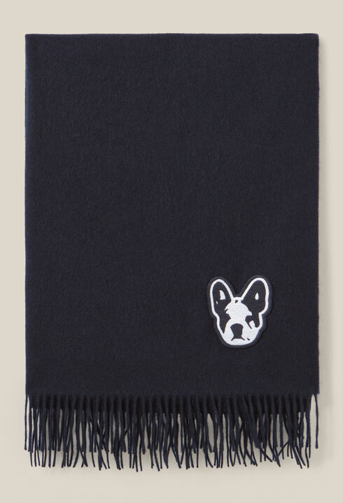 Jean Toto wool scarf with fringes