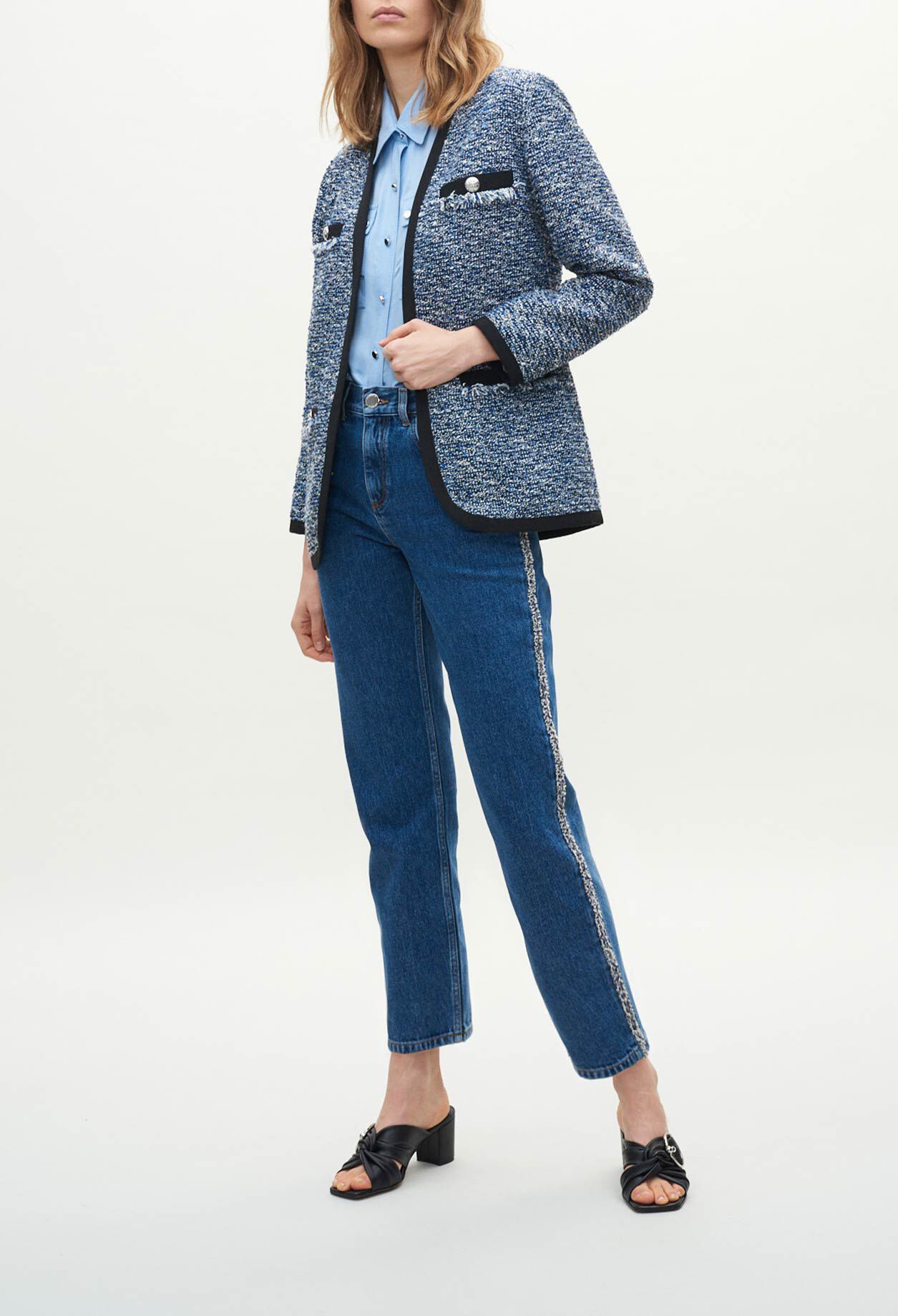 Tweed jacket with braids