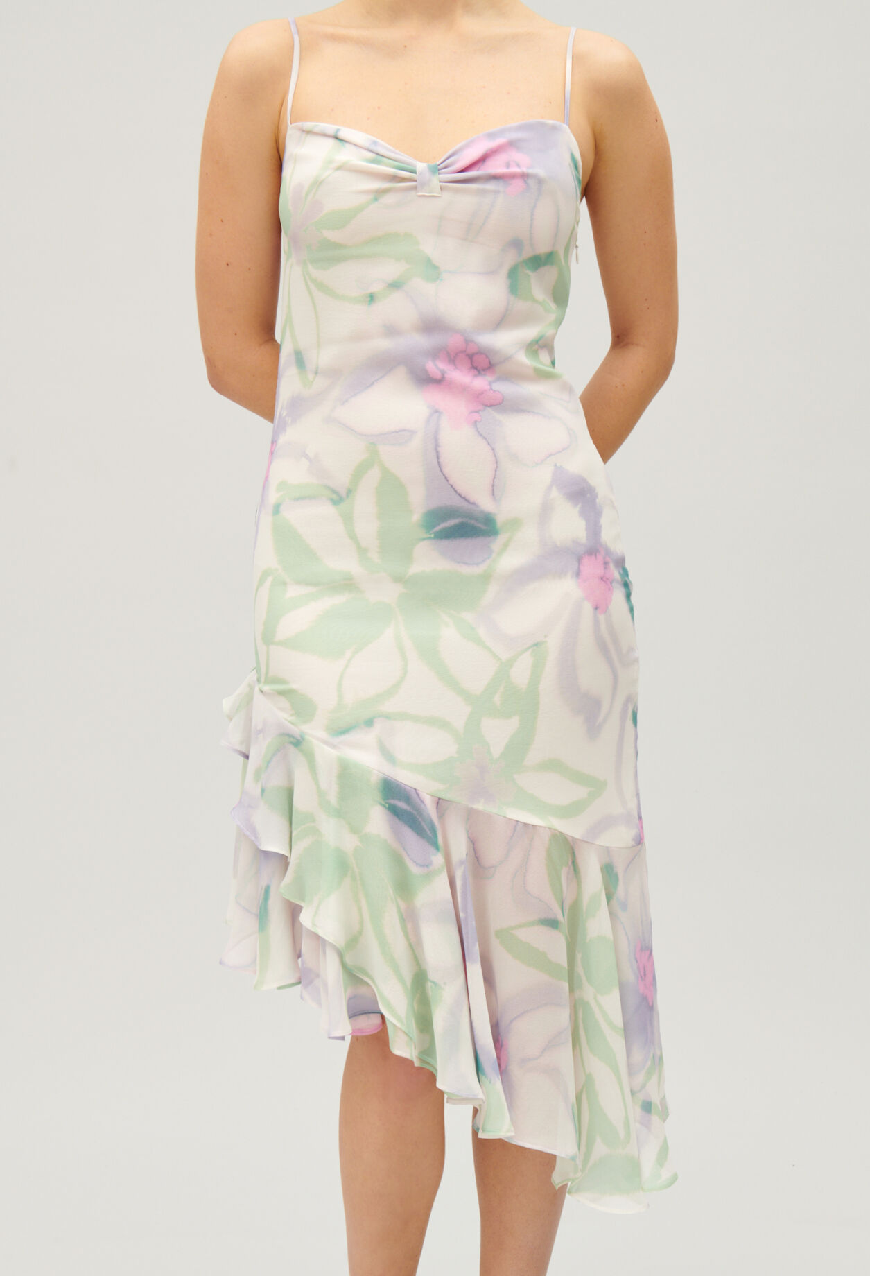 Silk printed midi dress