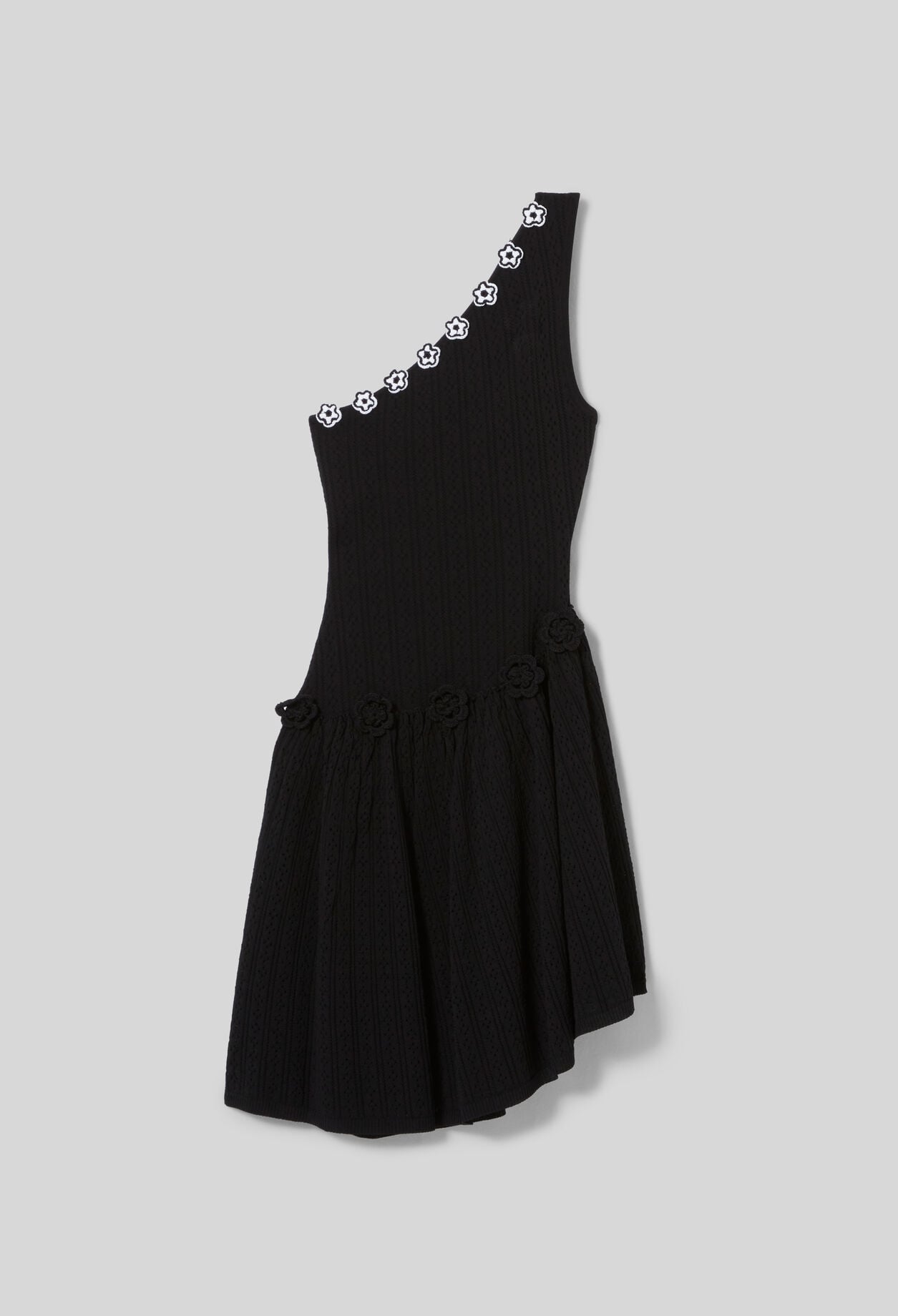 Crochet floral knit dress