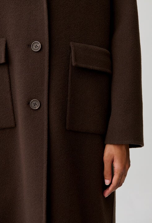 Long tailored collar wool coat