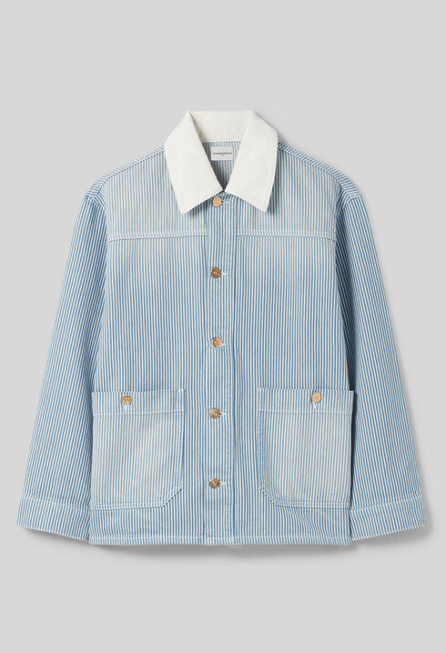 Striped denim gabardine jacket