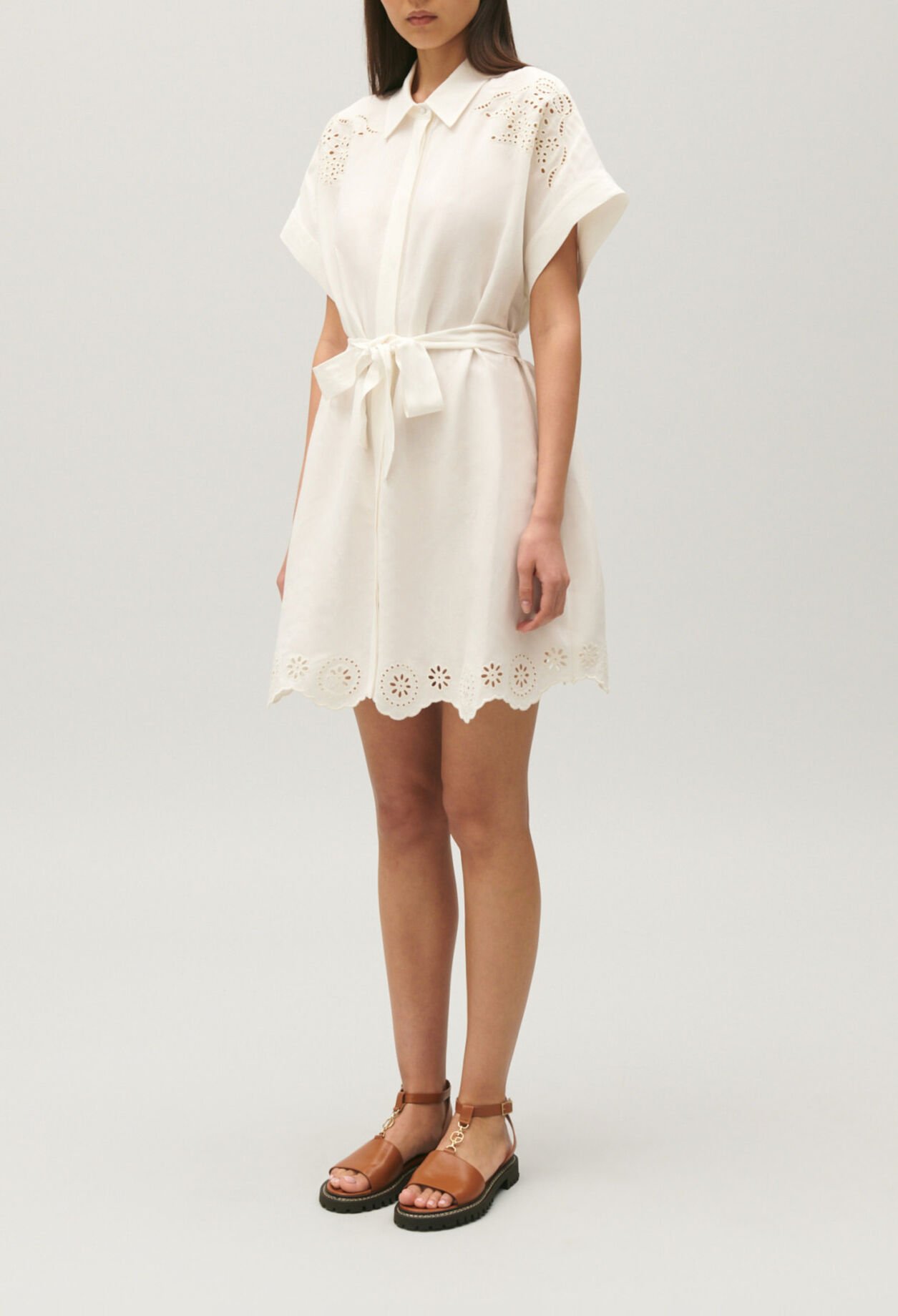 Broderie anglaise short shirt dress