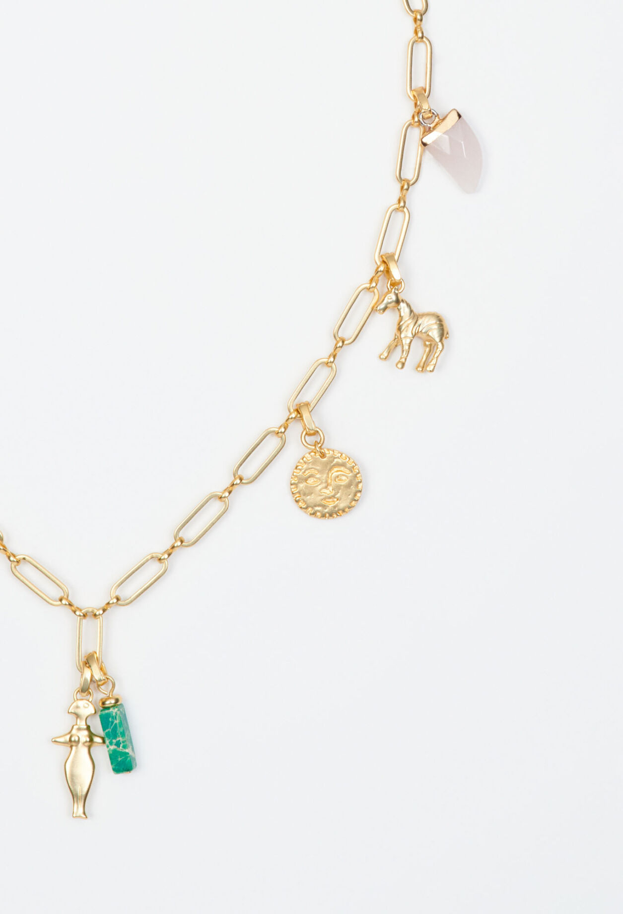 Gold chain link necklace