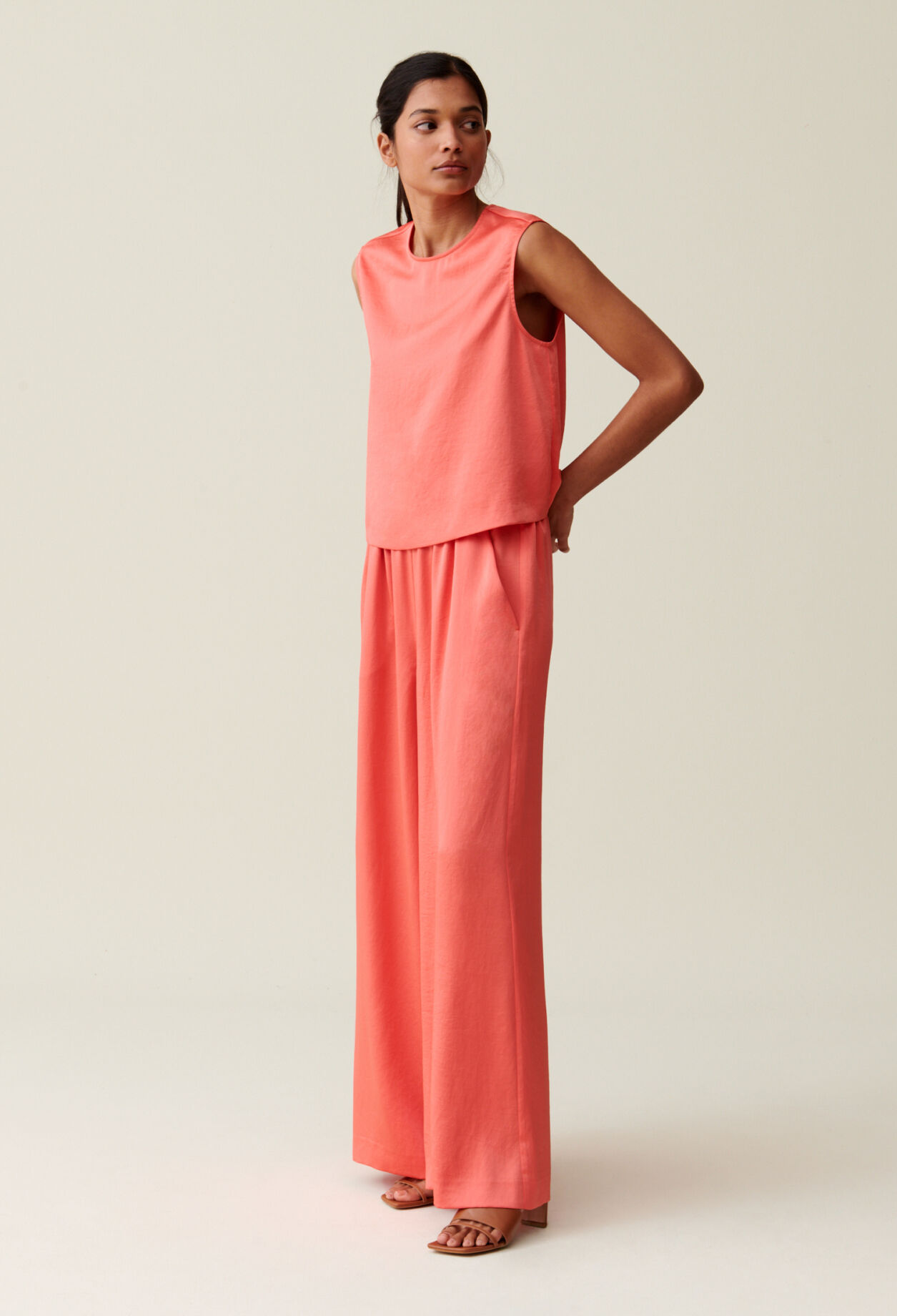 Sleeveless Top with Open Back