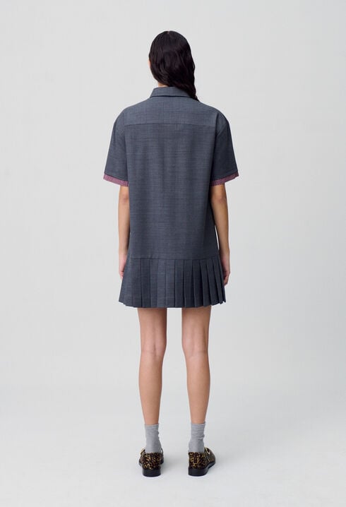 Pleated Mini Dress