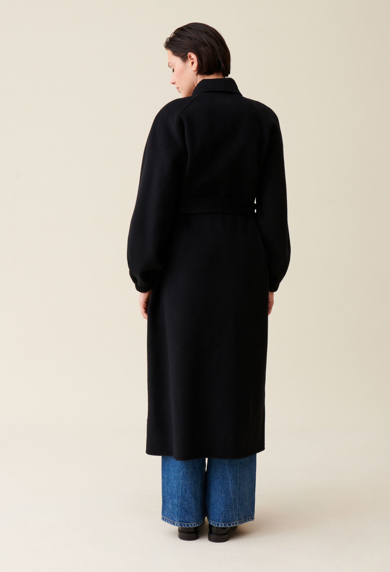 Brown belted long coat