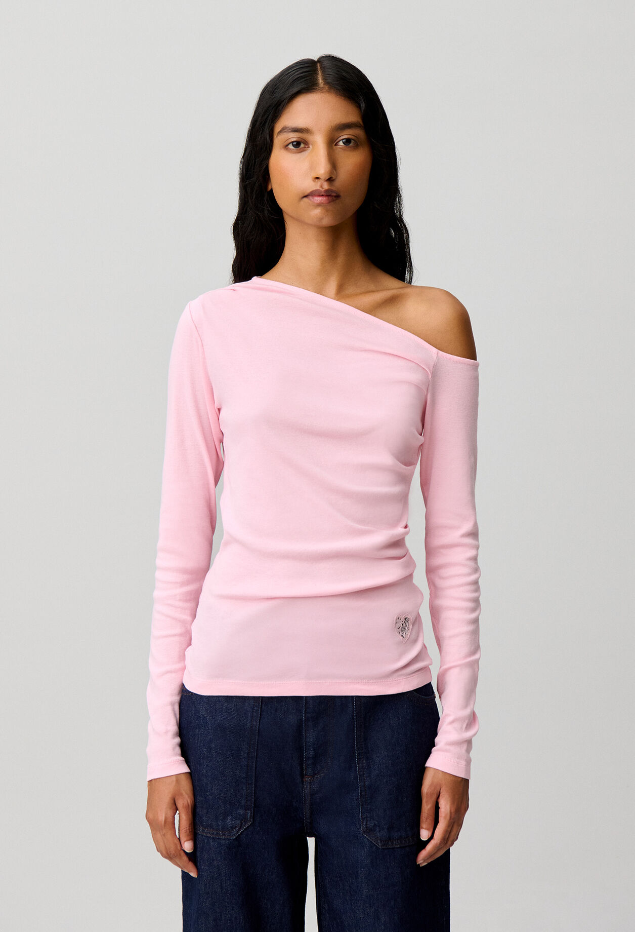 Pink Asymmetric Top in 100% Cotton