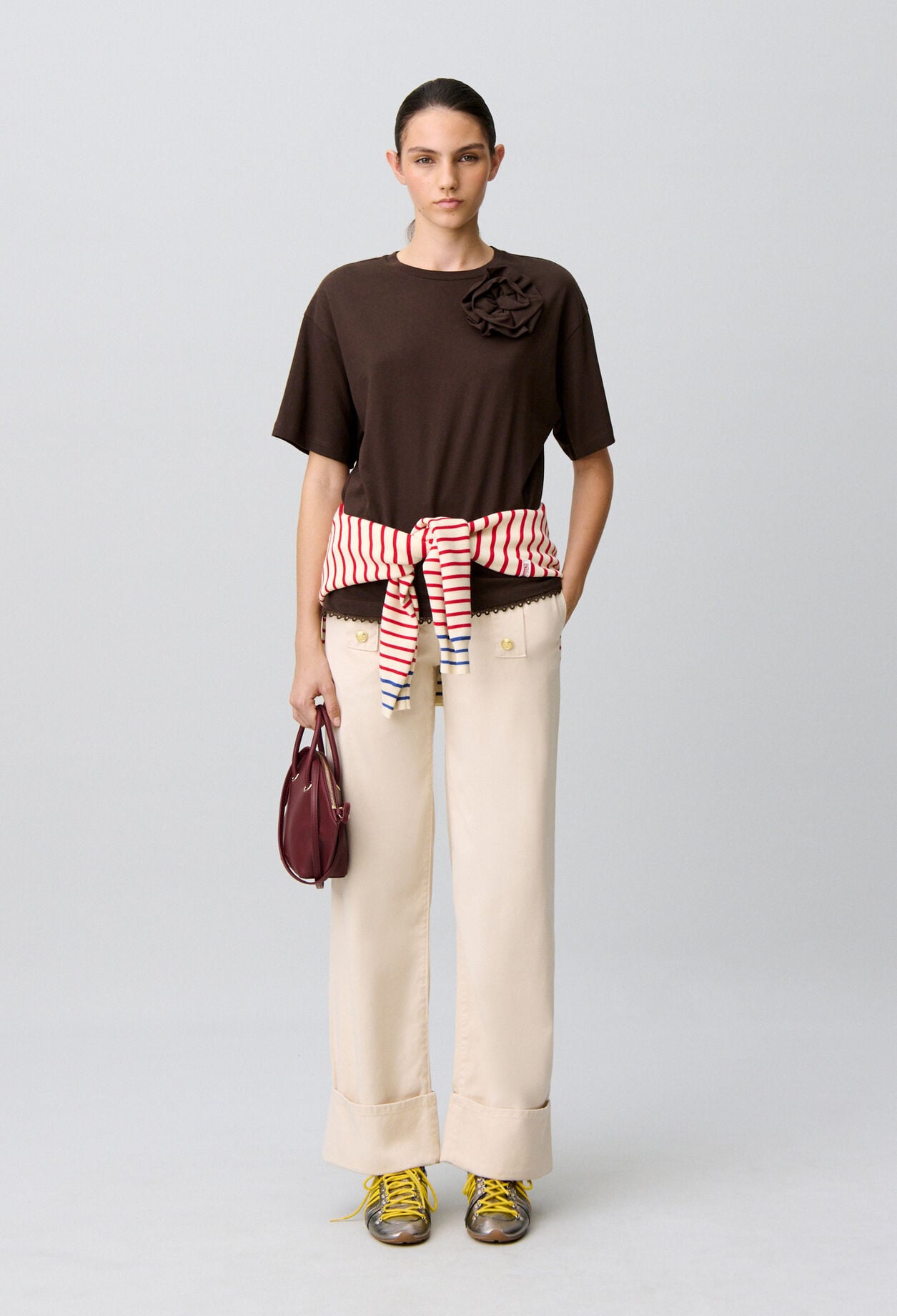 Tonal floral jersey T-shirt