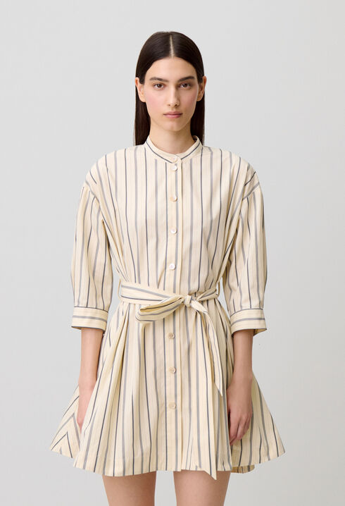 Fitted cotton shirt dress