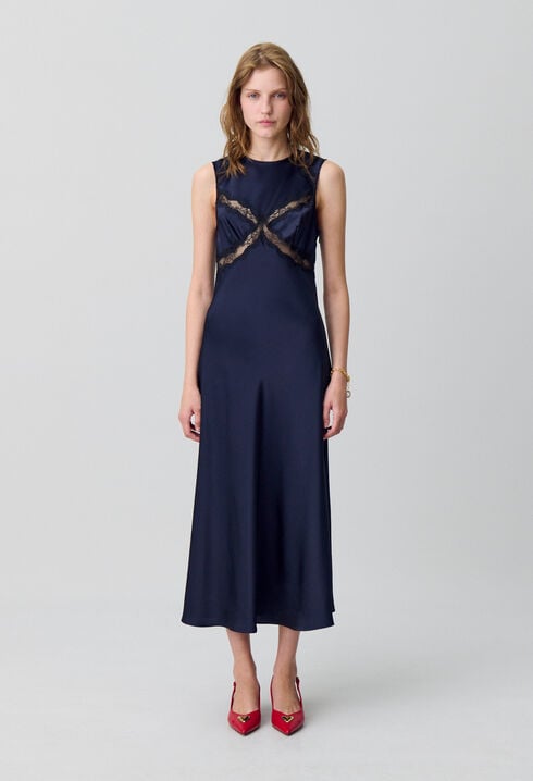 Robe longue avec dentelle