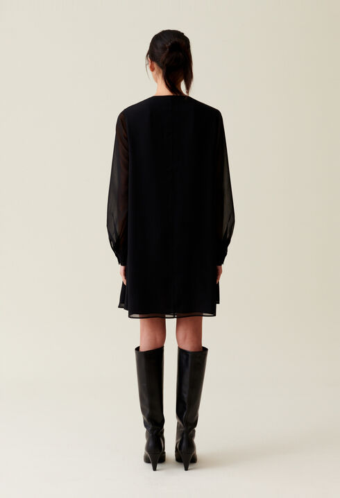 Black flowing babydoll dress