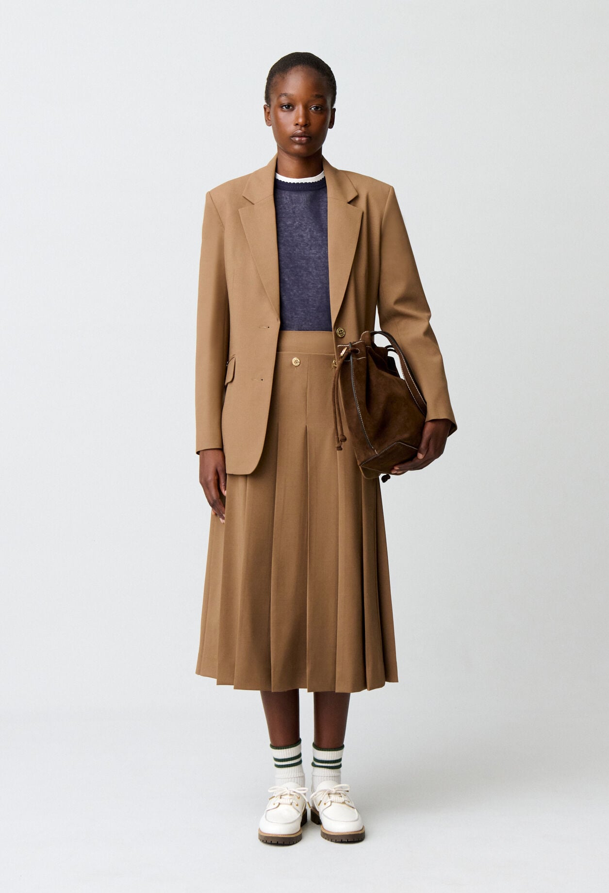 Pleated midi skirt
