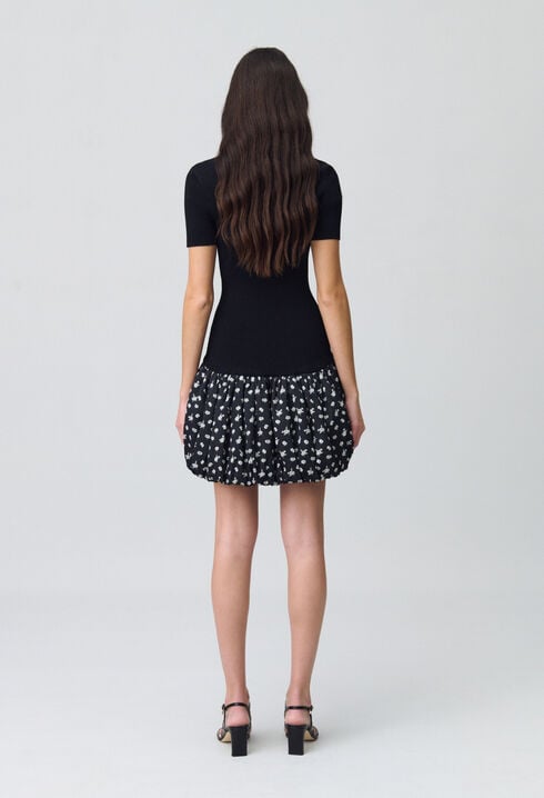Short Bubble Dress with flowers